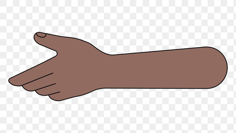 PNG Black reaching hand, gesture illustration, transparent background