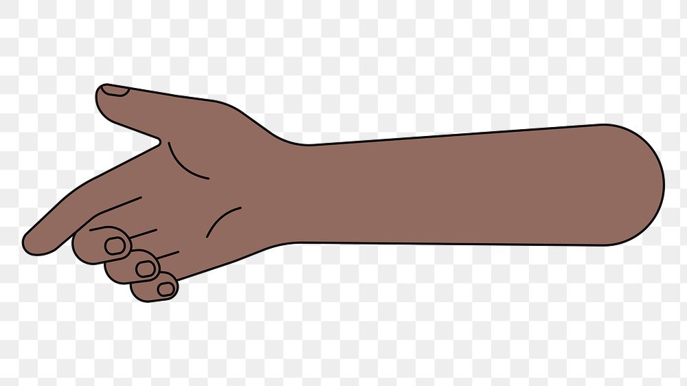 PNG Black reaching hand, gesture illustration, transparent background