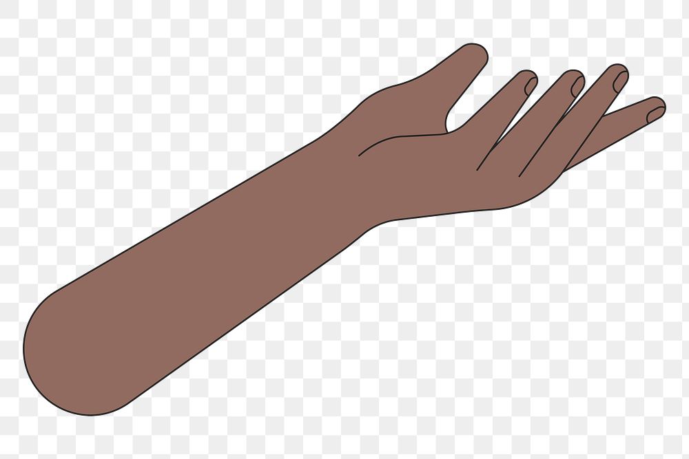 PNG Black presenting hand, gesture flat illustration, transparent background