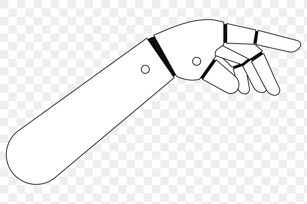 PNG Robotic hand, gesture illustration, transparent background