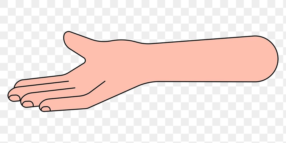 PNG Helping hand gesture, flat illustration, transparent background