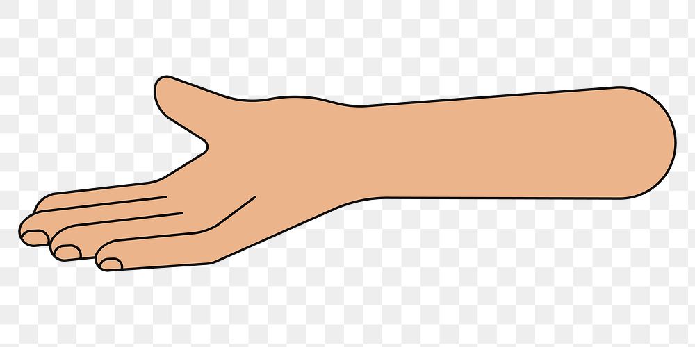 PNG Helping hand gesture, flat illustration, transparent background