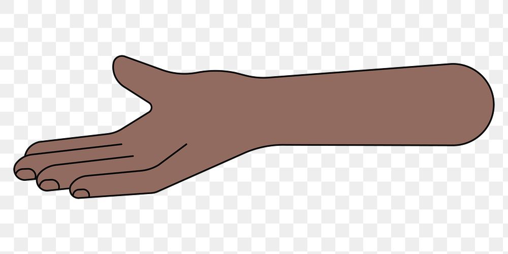 PNG Black helping hand gesture, flat illustration, transparent background