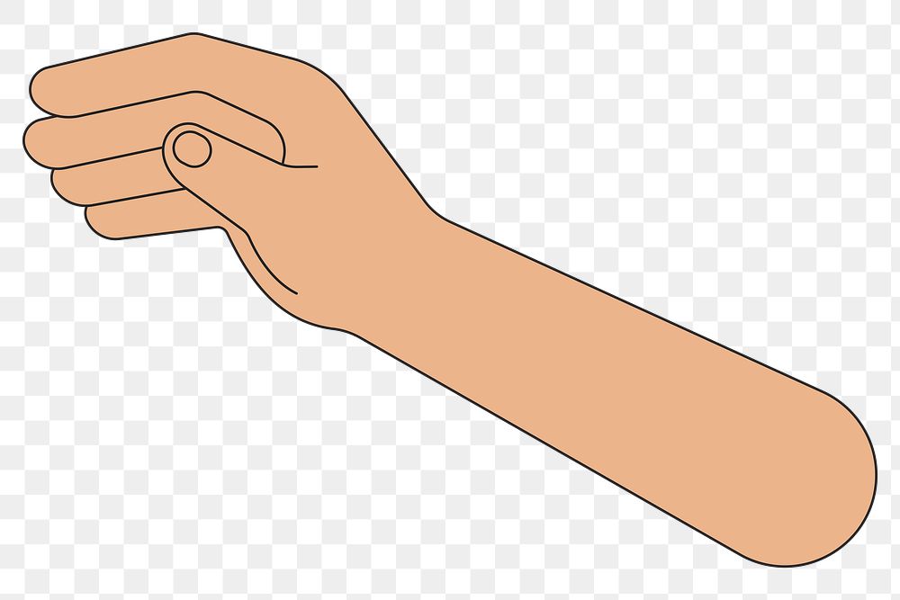 PNG Hand arm, gesture flat illustration, transparent background