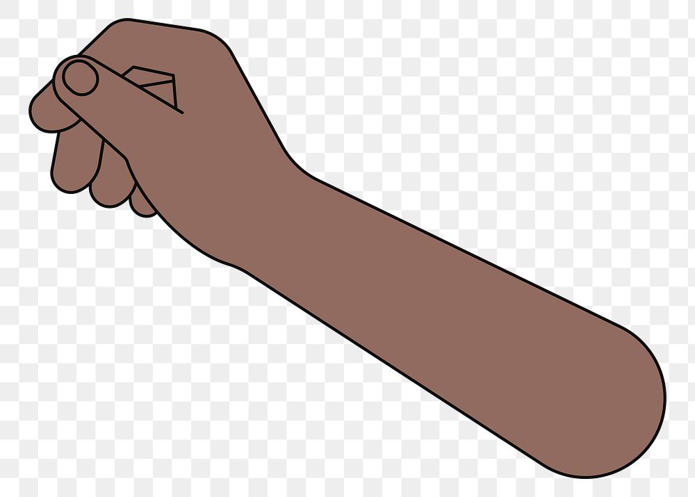 PNG Black hand arm, gesture flat illustration, transparent background