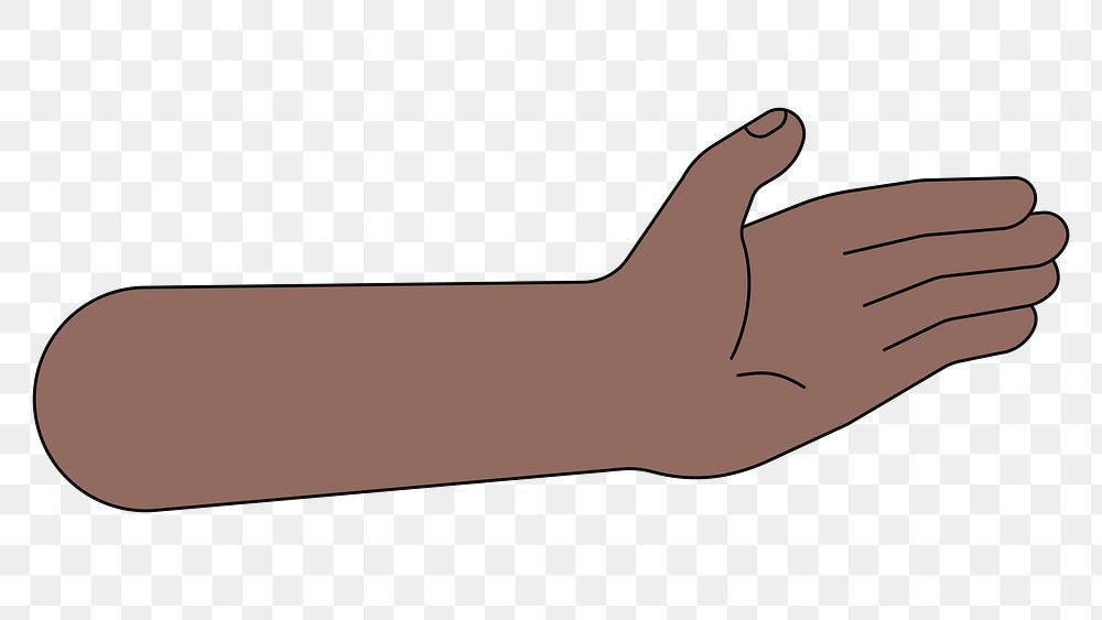 PNG Black palm hand, gesture flat illustration, transparent background