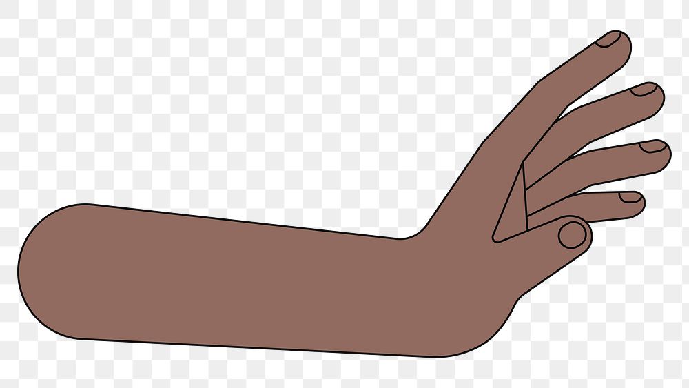 PNG Black palm hand, gesture flat illustration, transparent background