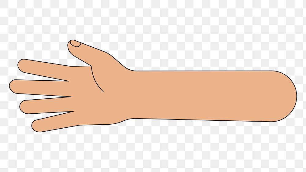 PNG Tanned hand arm, gesture illustration, transparent background