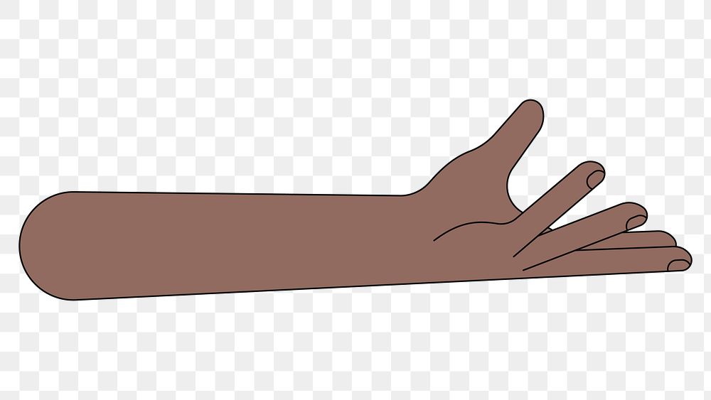 PNG Black presenting hand gesture, flat illustration, transparent background