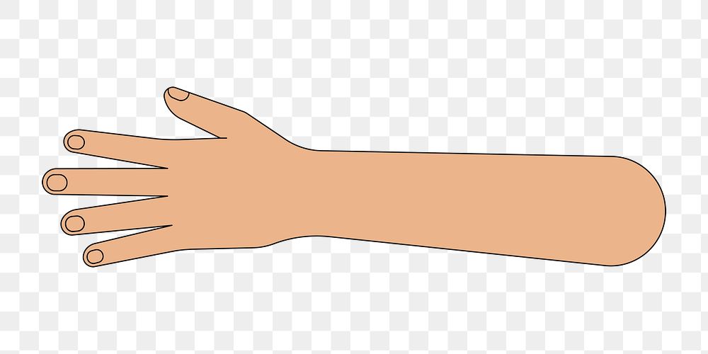 PNG Tanned hand gesture, flat illustration, transparent background