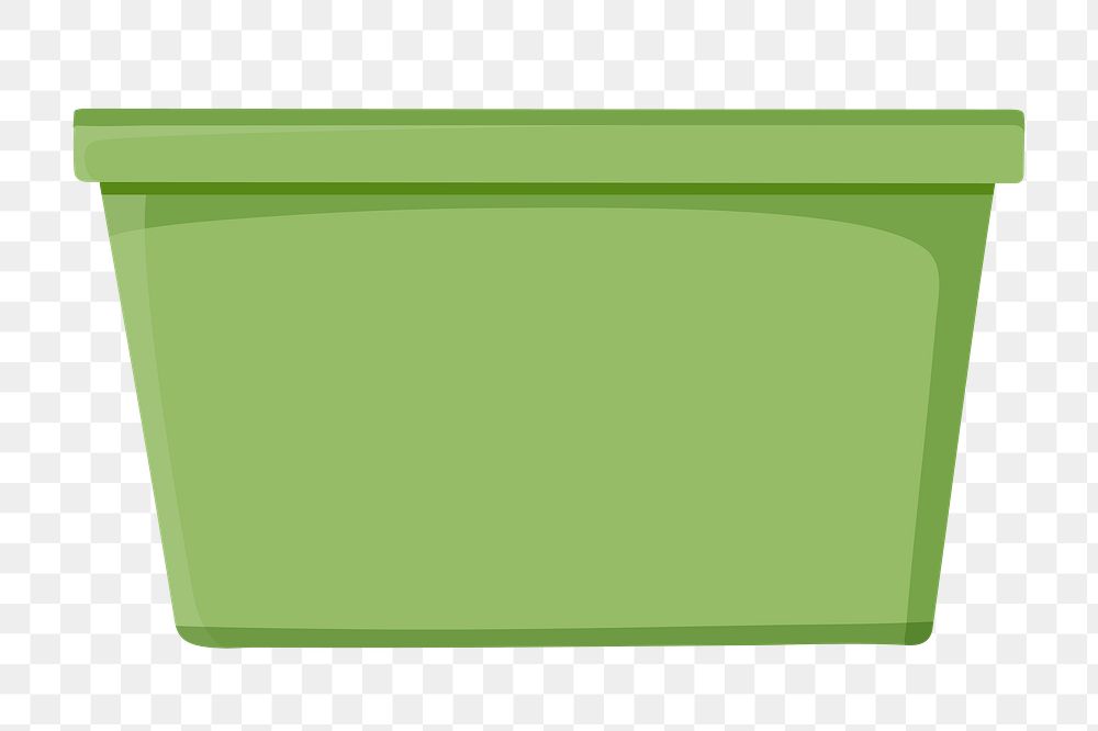 Green png trash can, transparent background