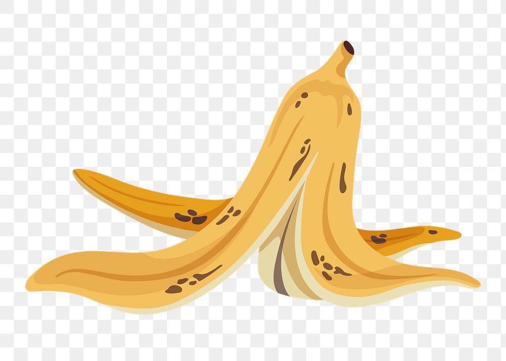 Eaten banana png, transparent background