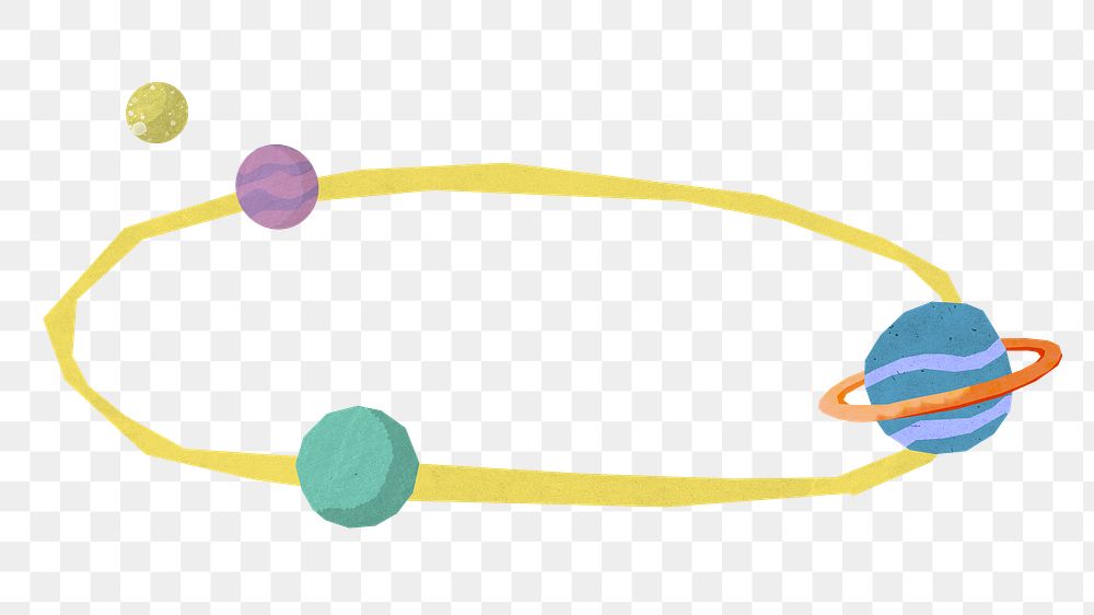 Solar system png, space galaxy paper craft element, transparent background