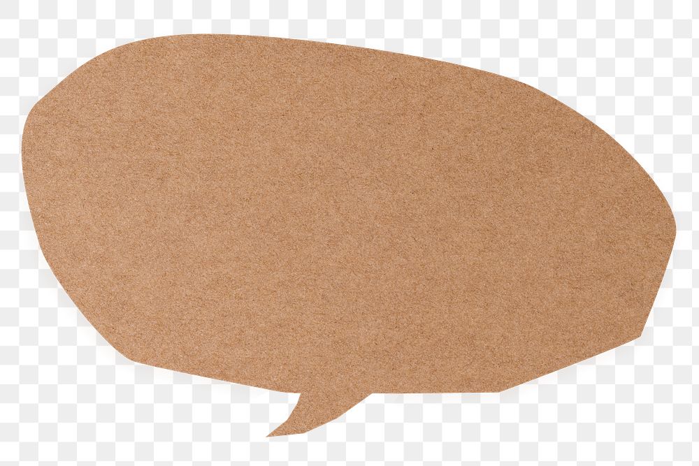 PNG Brown speech bubble, communication paper element, transparent background