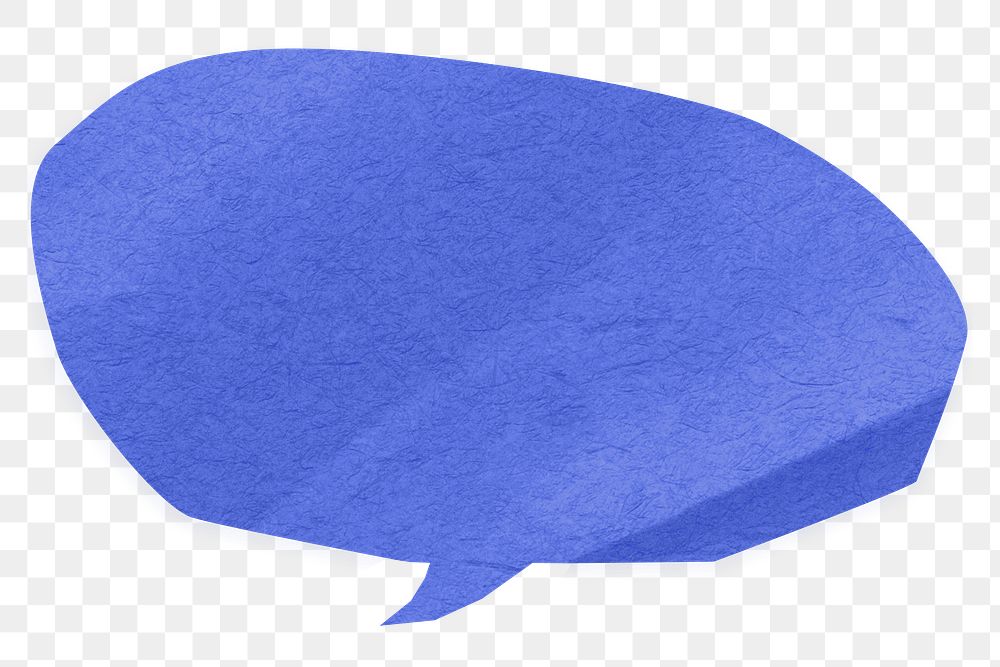 PNG Blue speech bubble, communication paper element, transparent background