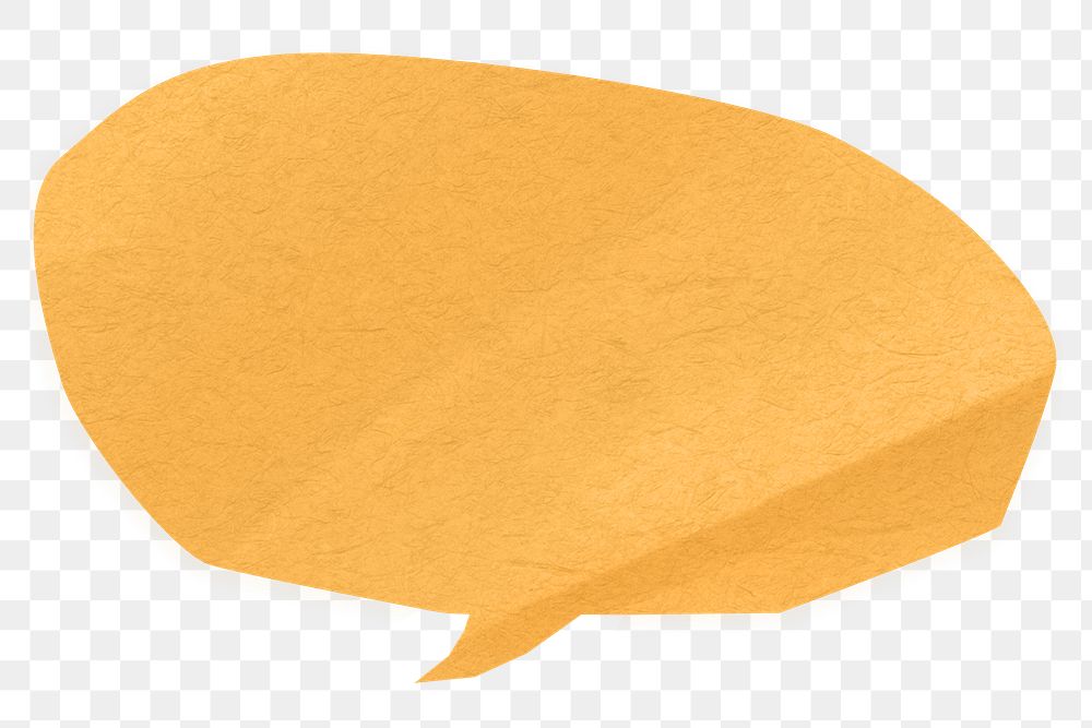 PNG Orange speech bubble, communication paper element, transparent background