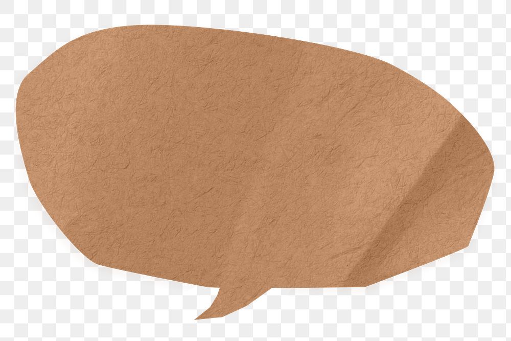 PNG Brown speech bubble, communication paper element, transparent background