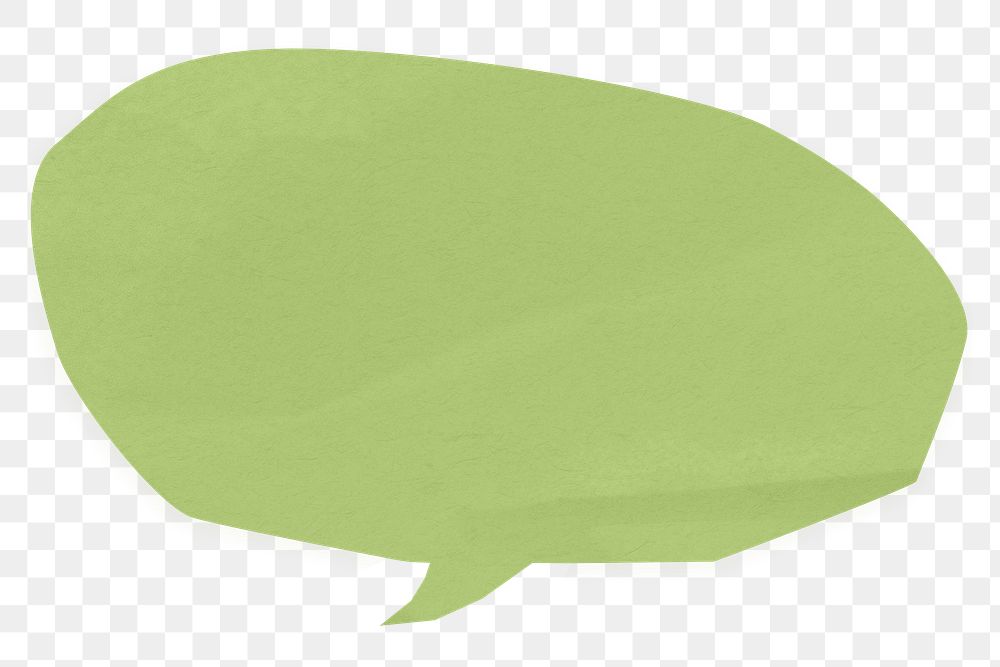 PNG Green speech bubble, communication paper element, transparent background