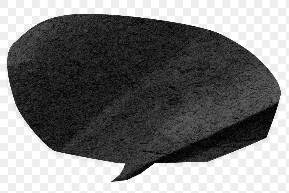 PNG Black speech bubble, communication paper element, transparent background