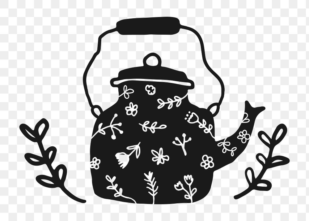 Tea time png, aesthetic illustration, transparent background