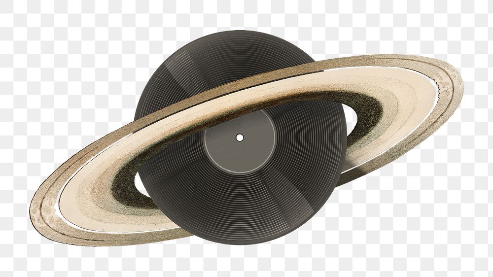 PNG Vinyl record Saturn ring, music remix, transparent background