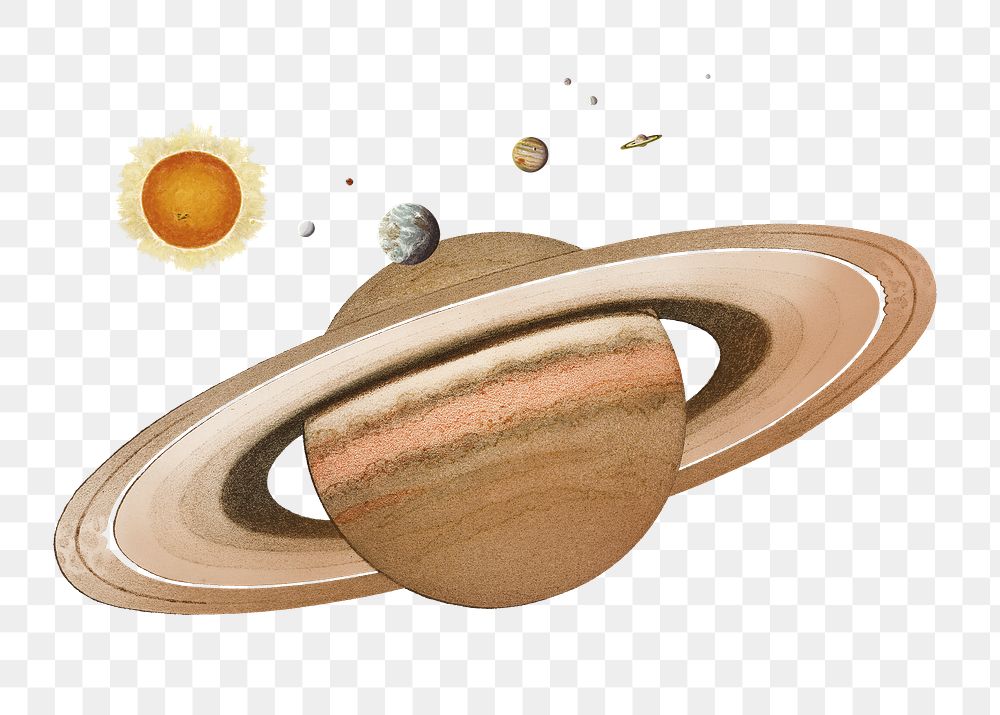 PNG Saturn planet, space graphic, transparent background