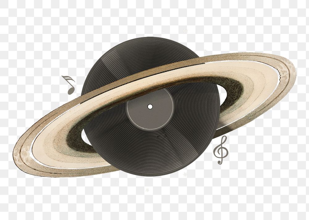 PNG Vinyl record Saturn, music aesthetic remix, transparent background