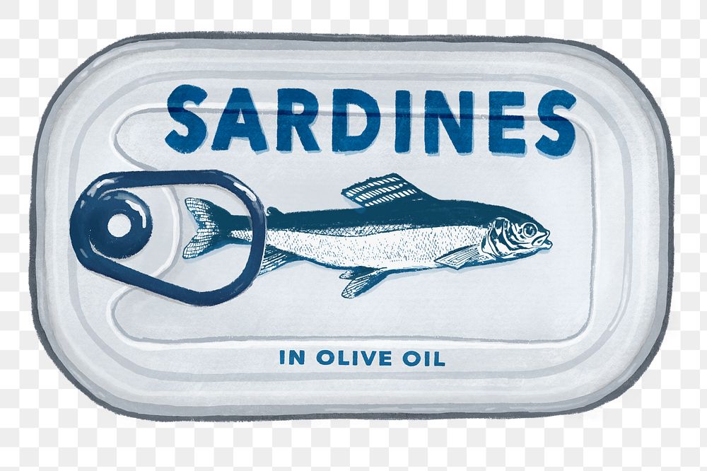 PNG Canned sardines, food illustration, transparent background
