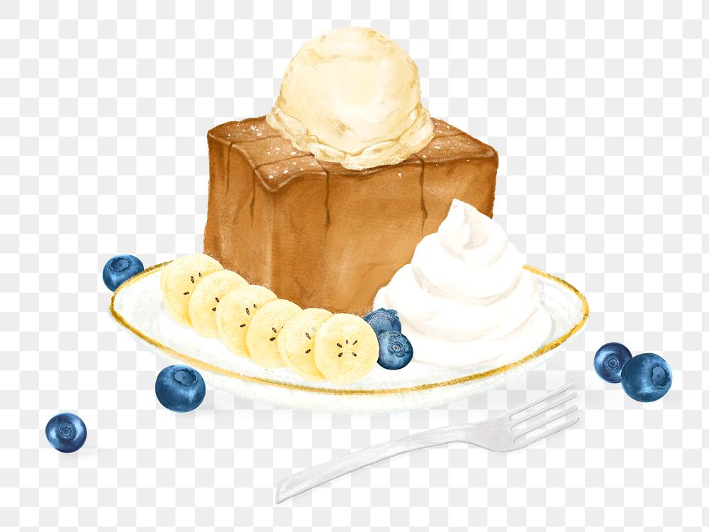 PNG Honey toast dessert, food illustration, transparent background