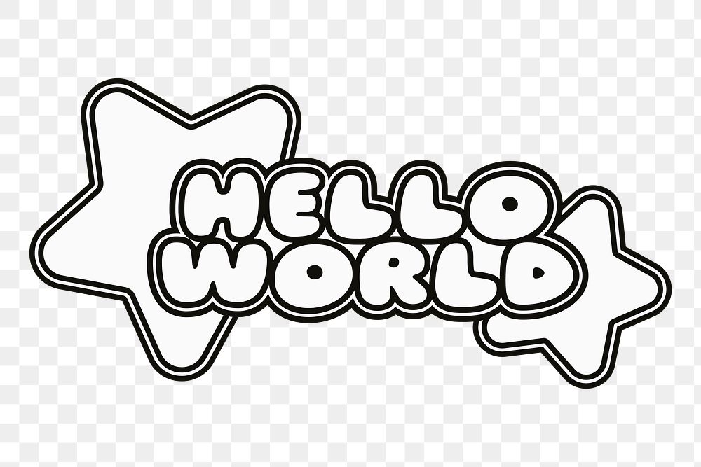 Hello world png typography, transparent background