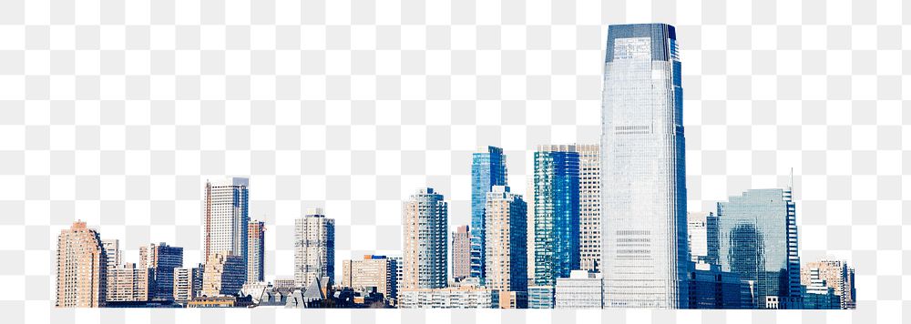 Png modern cityscape off white, transparent background