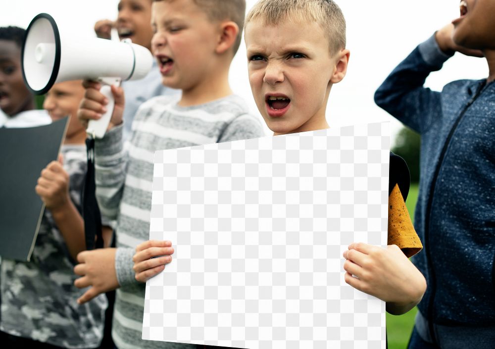 Protest sign png transparent mockup