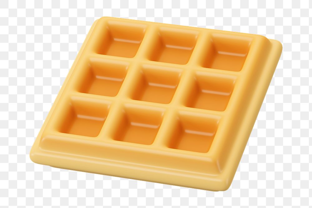 PNG 3D waffle breakfast, element illustration, transparent background