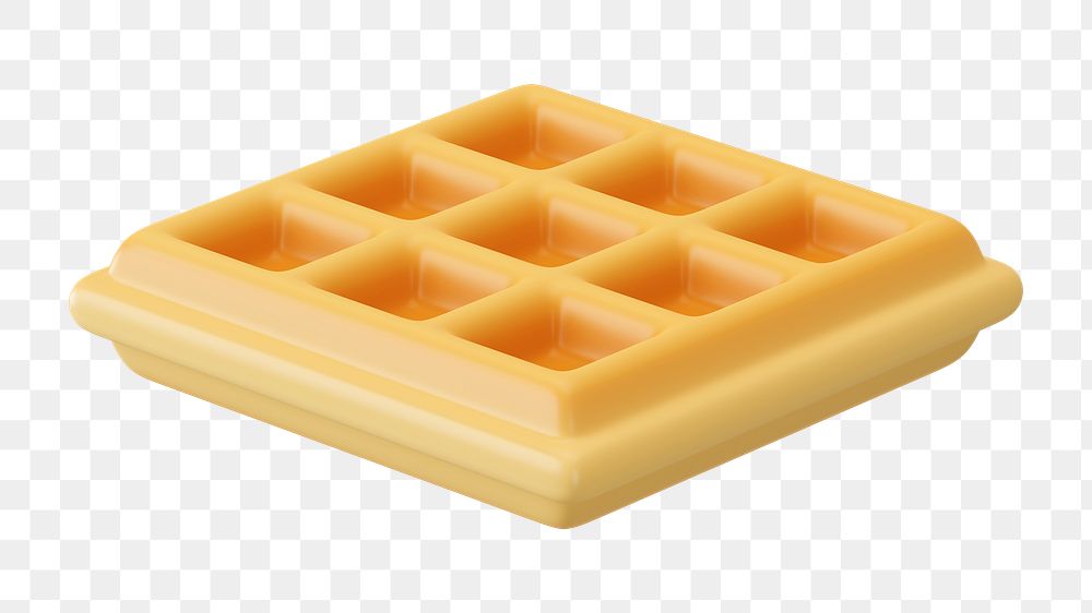 PNG 3D waffle breakfast, element illustration, transparent background