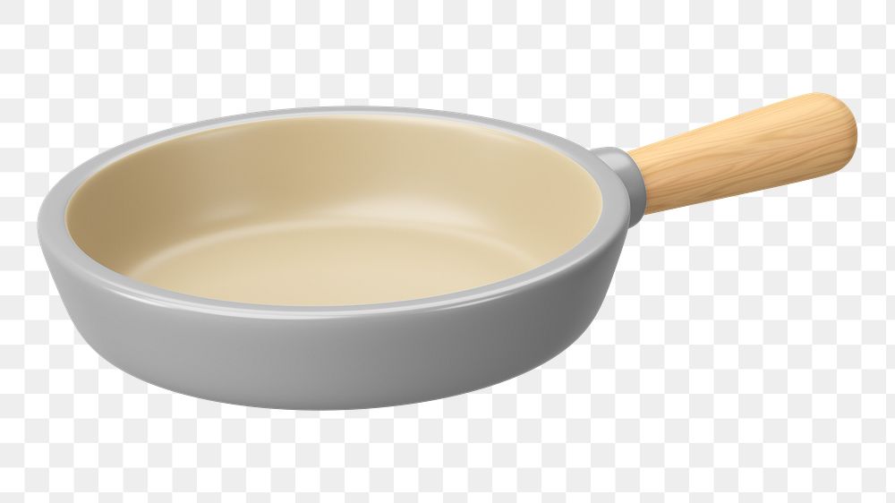 PNG 3D frying pan, element illustration, transparent background