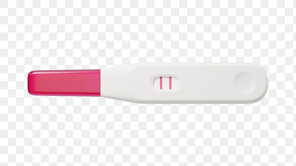 PNG 3D positive pregnancy test, element illustration, transparent background
