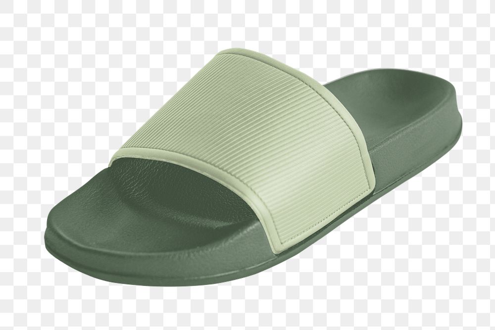 PNG Dark green beach sandals, transparent background
