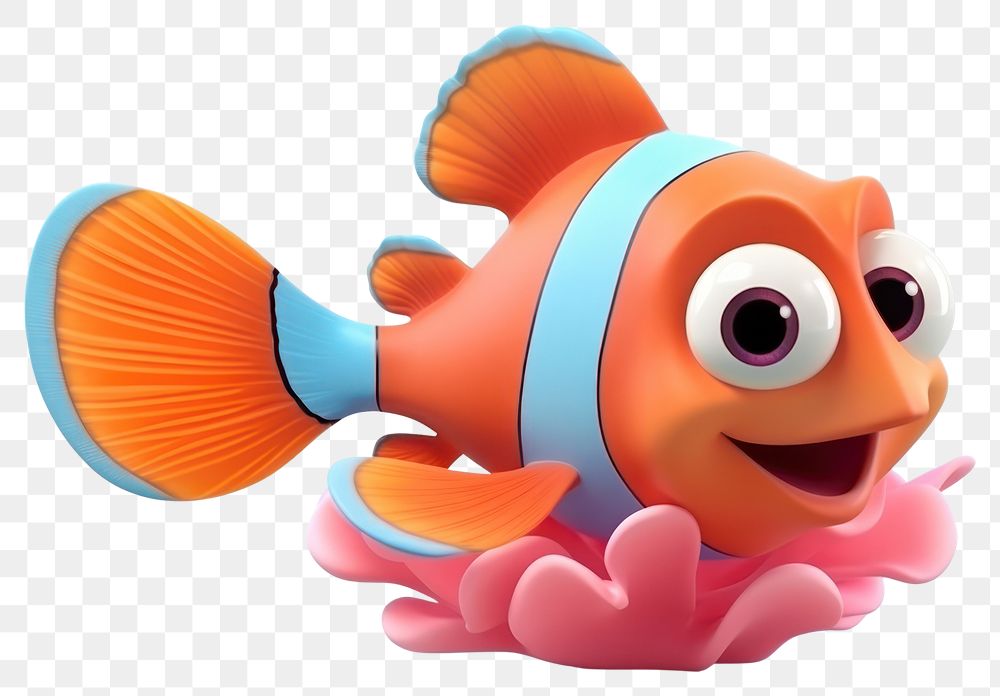 PNG Fish swimming cartoon animal. AI generated Image by rawpixel.