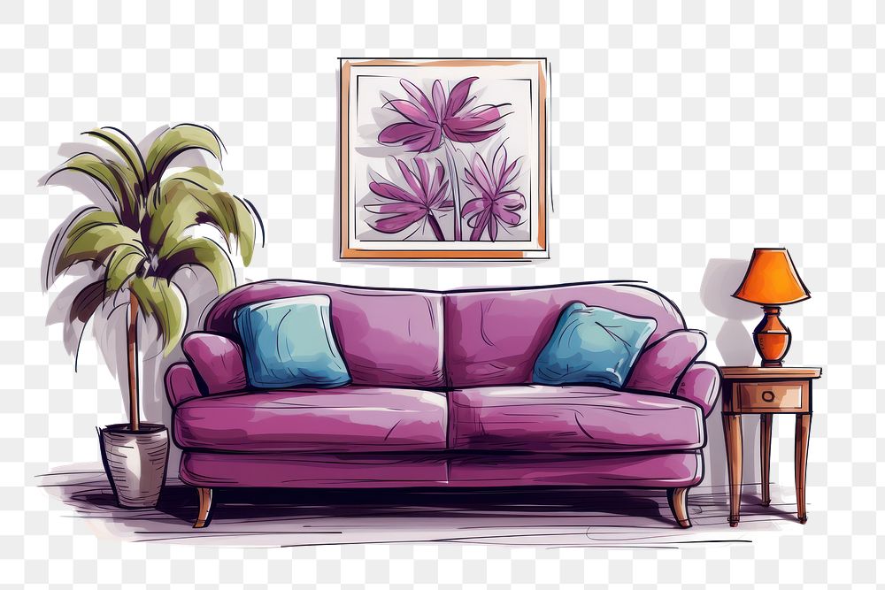 PNG Furniture room painting cushion. 