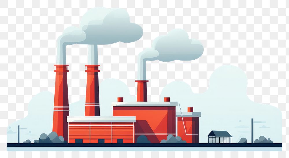 PNG Factory chimney architecture pollution smoke. AI generated Image by rawpixel.