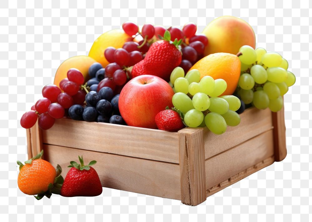 PNG Strawberry blueberry grapes apple. AI generated Image by rawpixel.