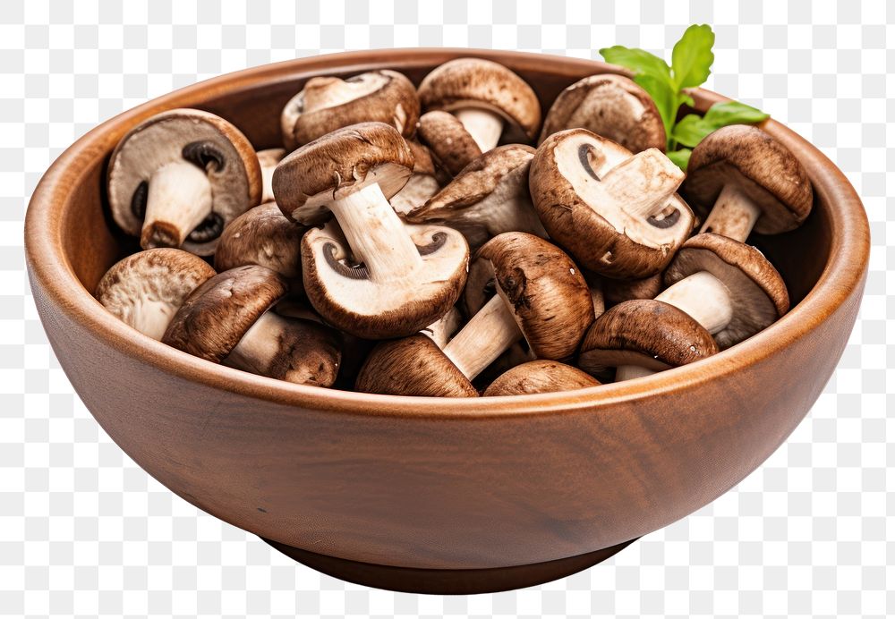 PNG Mushroom bowl white background vegetable. AI generated Image by rawpixel.