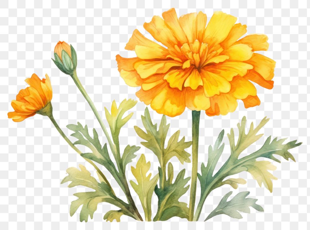 PNG Marigold flower petal plant. 