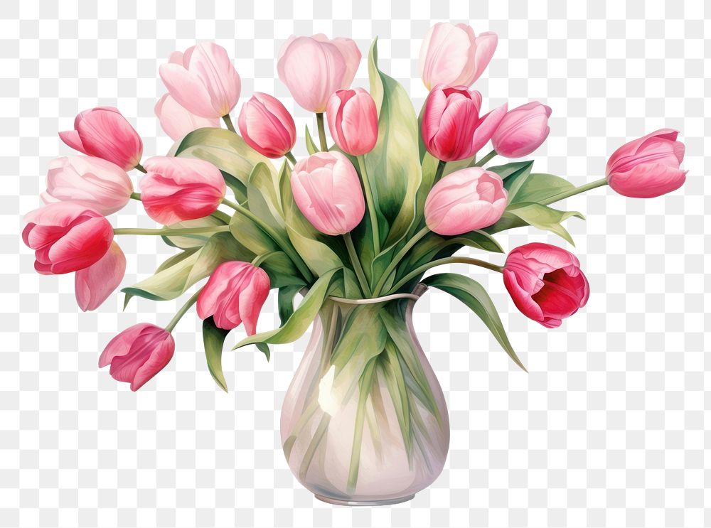 PNG Flower tulip plant vase. AI generated Image by rawpixel.