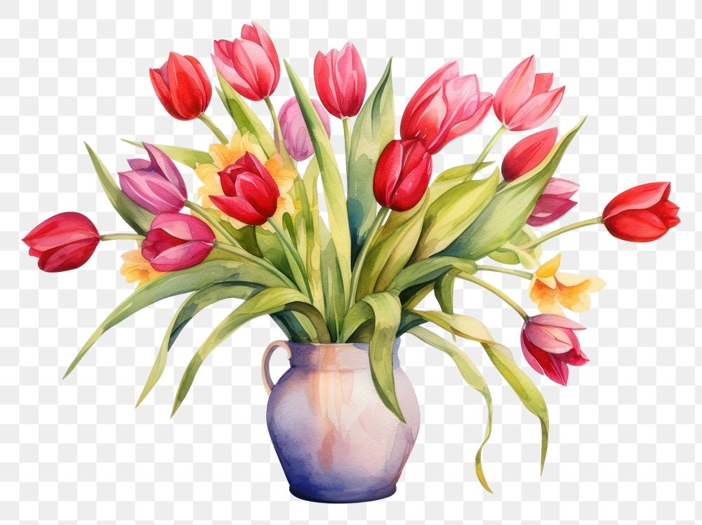 PNG Flower tulip plant vase. 