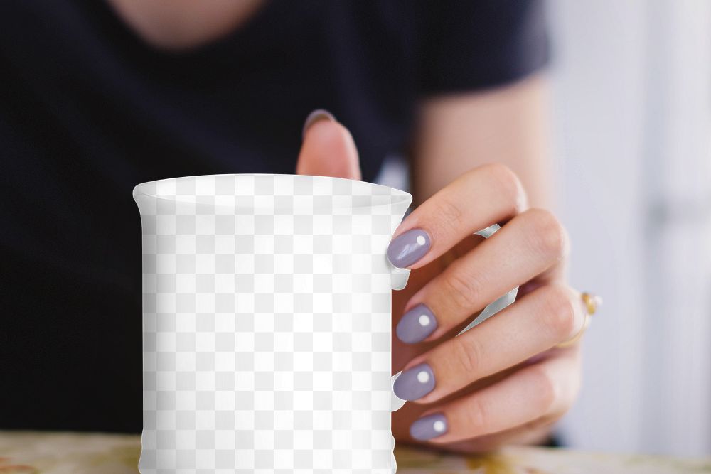 Coffee mug png mockup, transparent design