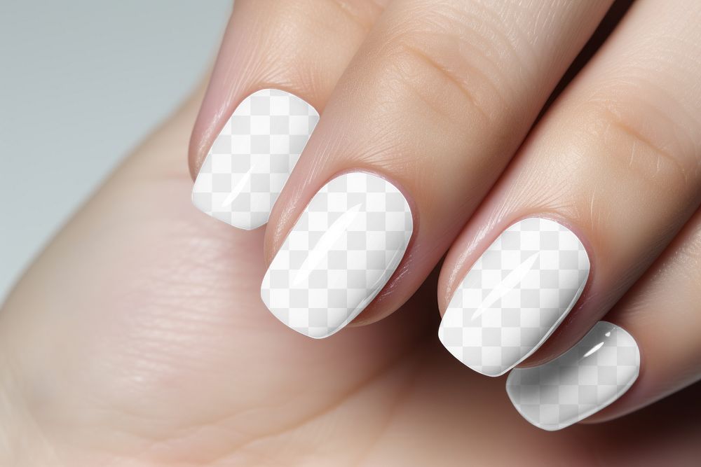 Women's nail manicure png mockup, transparent design