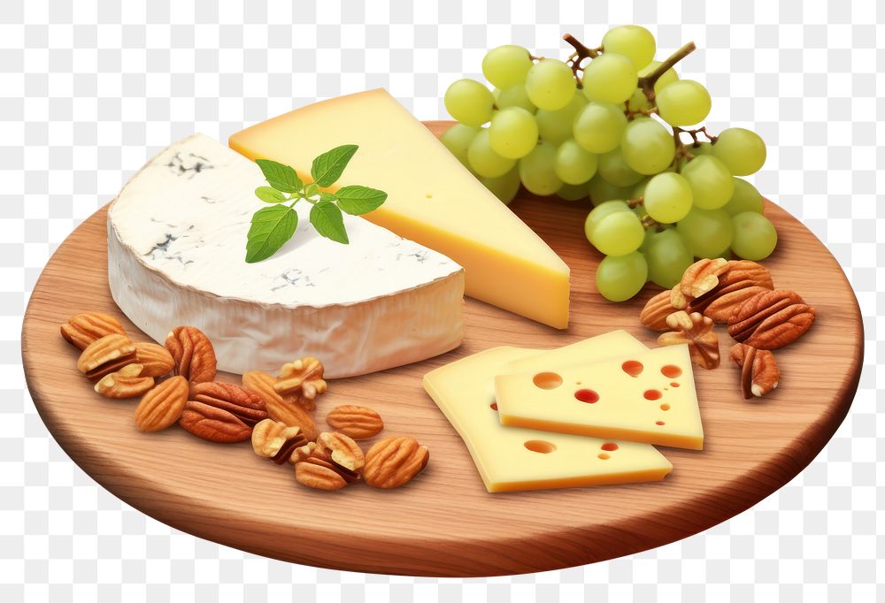 PNG Cheese grape plate food. AI generated Image by rawpixel.