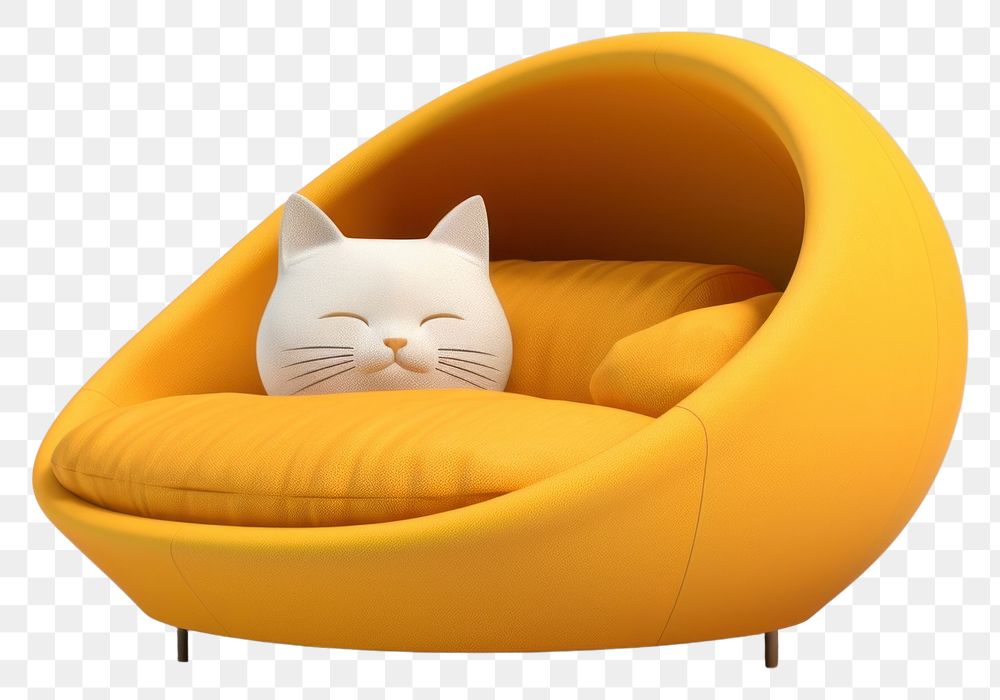 PNG Furniture mammal pet cat. AI generated Image by rawpixel.