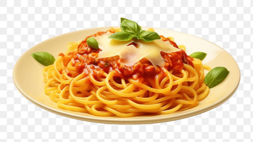 PNG Spaghetti pasta plate tomato. 